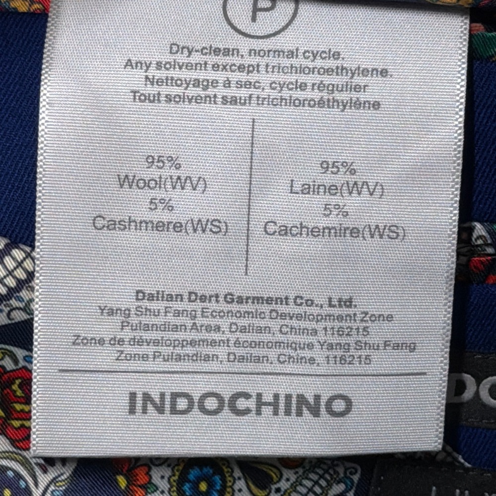 Indochino Custom Suit Mens 46R 43x27 Wool Cashmere Skull Bespoke Luxury Wedding - Picture 7 of 16